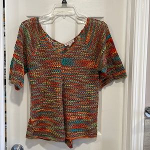 ‼️ BUNDLE SALE 4 FOR $20 - Beautiful knitted multicolor shirt- never worn